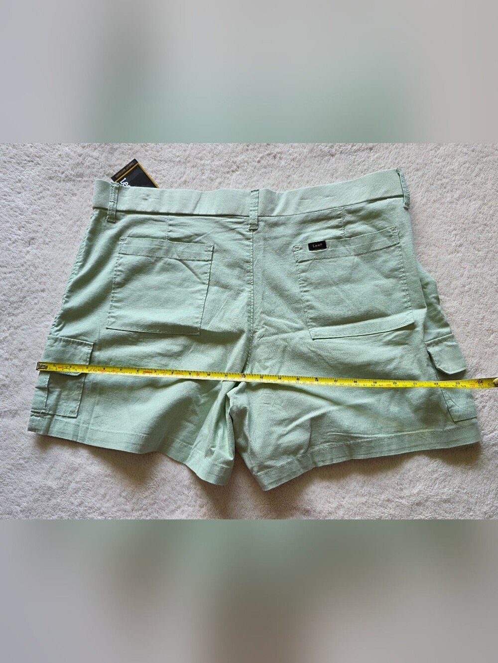 New Lee Women's Comfort Waist 5" summer soft sage cotton Cargo Shorts, Size XXL - Picture 12 of 12